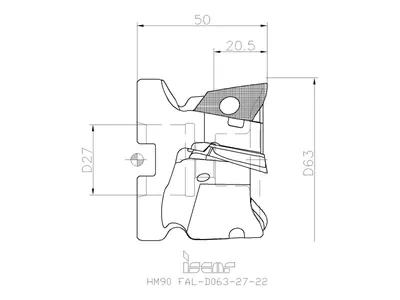 Фреза торцевая HM90 FAL-D063-27-22