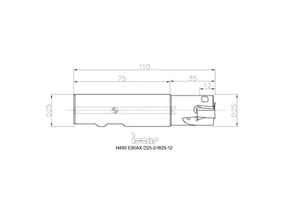 Фреза концевая H490 E90AX D25-2-W25-12