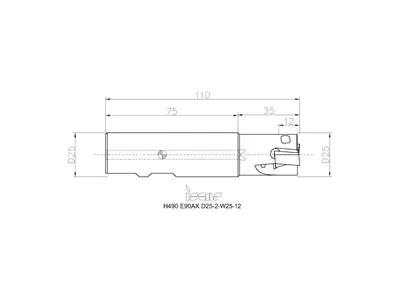 Фреза концевая H490 E90AX D25-2-W25-12
