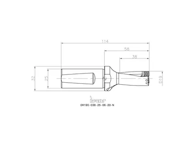 Пластина для свёрл DR190-038-25-06-2D-N