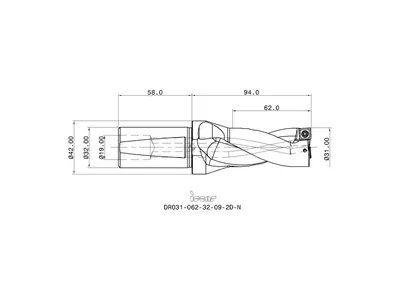 Пластина для свёрл DR031-062-32-09-2D-N