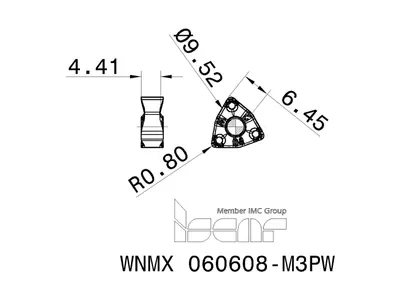 Пластина токарная WNMX 060608-M3PW IC830