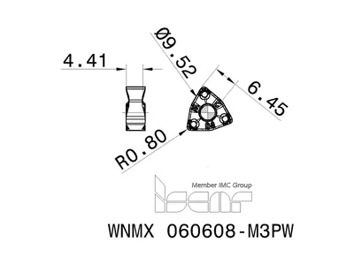 Пластина токарная WNMX 060608-M3PW IC830