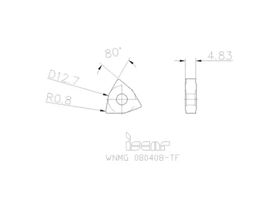 Пластина токарная WNMG 080408-TF IC8250
