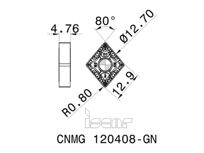 Пластина токарная CNMG 120408-GN IC8350