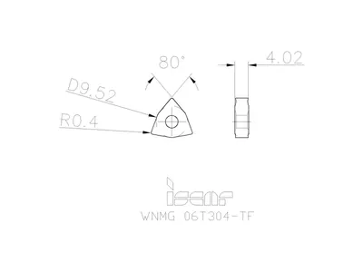 Пластина токарная WNMG 06T304-TF IC8250