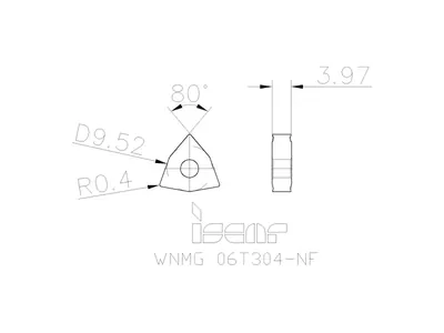 Пластина токарная WNMG 06T304-NF IC8250