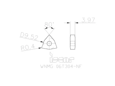 Пластина токарная WNMG 06T304-NF IC8250