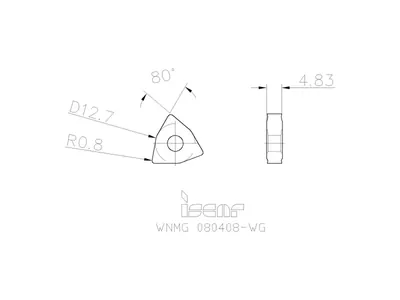 Пластина токарная WNMG 080408-WG IC8250