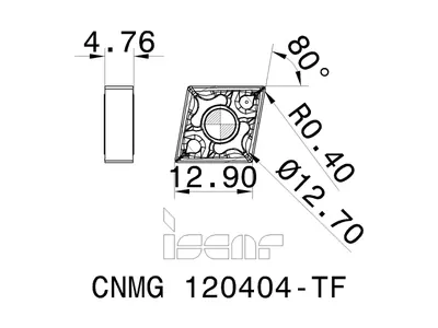Пластина токарная CNMG 120404-TF IC807