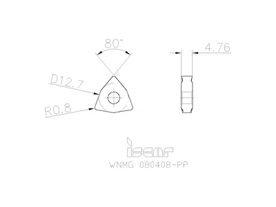 Пластина токарная WNMG 080408-PP IC807