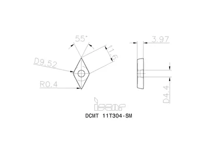 Пластина токарная DCMT 11T304-SM IC8250