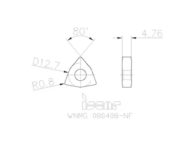 Пластина токарная WNMG 080408-NF IC8250