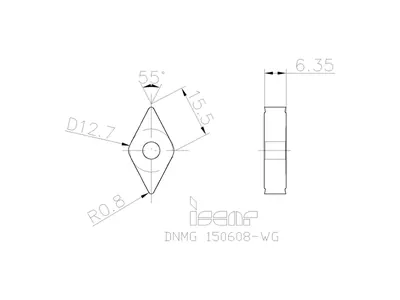 Пластина токарная DNMG 150608-WG IC8250