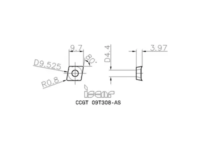 Пластина токарная CCGT 09T308-AS IC20