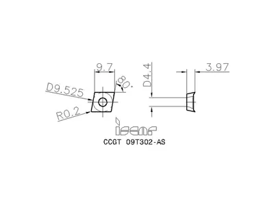 Пластина токарная CCGT 09T302-AS IC20