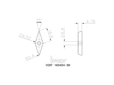 Пластина токарная VCMT 160404-SM IC807