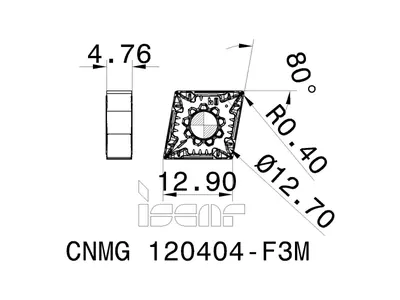 Пластина токарная CNMG 120404-F3M IC6015