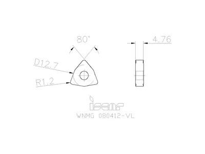 Пластина токарная WNMG 080412-VL IC908