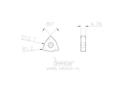 Пластина токарная WNMG 080412-VL IC908