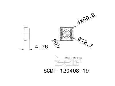 Пластина токарная SCMT 120408-19 IC20