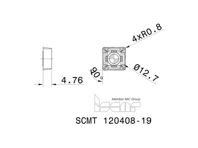 Пластина токарная SCMT 120408-19 IC20