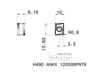 Пластина фрезерная H490 ANKX 120508PNTR IC830