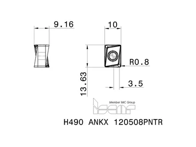 Пластина фрезерная H490 ANKX 120508PNTR IC830