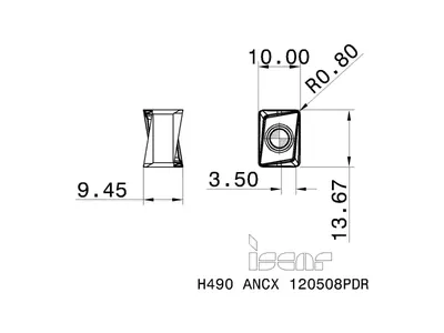 Пластина фрезерная H490 ANCX 120508PDR IC808