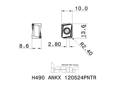 Пластина фрезерная H490 ANKX 120524PNTR IC830