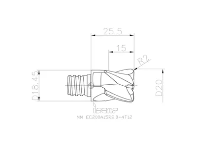 Фреза концевая MM EC200A15R2.0-4T12 IC908