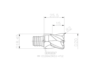 Фреза концевая MM EC200A15R2.0-4T12 IC908