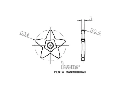 Державка отрезная PENTA 34N300C040 IC908