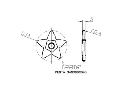 Державка отрезная PENTA 34N300C040 IC908