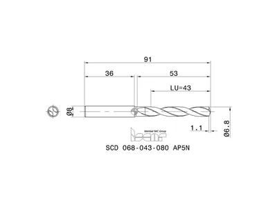 Сверло SCD 068-043-080 AP5N IC908