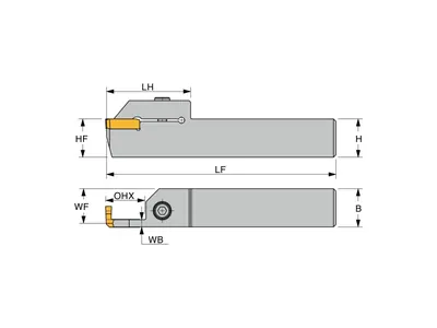 Державка канавочная G7-L-2525-T15, левая